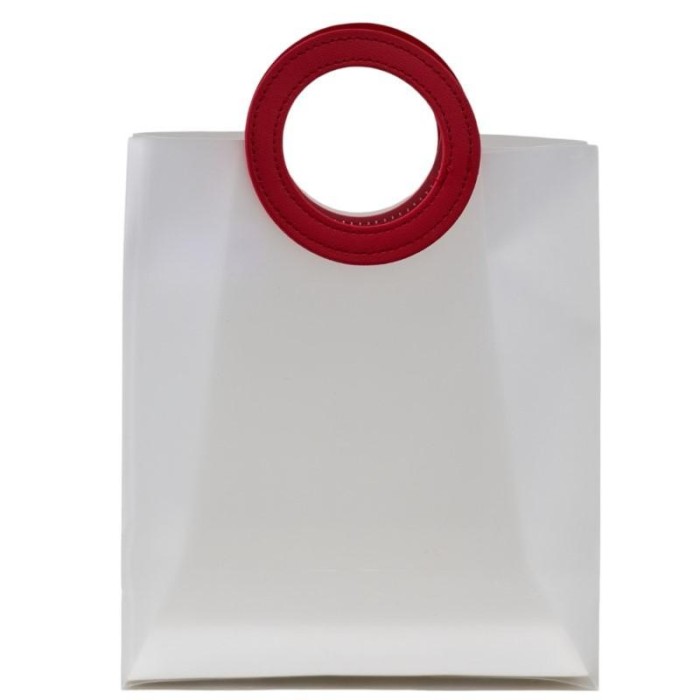 BORSETTA MD C MANICO TONDO ROSSO H23X20X10